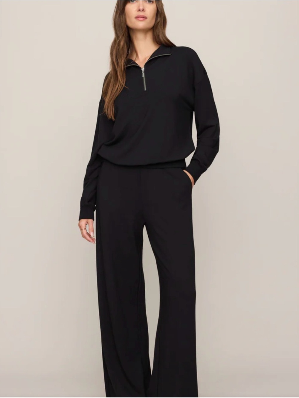 Z Supply Half Zip Fleece Sweatshirt Women's L